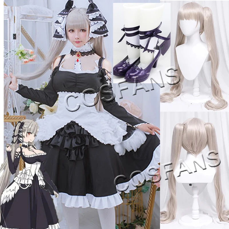 

Azur Lane Collection Formidable cosplay costume female Apron Maid lolita dress uniform Halloween Carnival Outfits Cos Wig Shoes