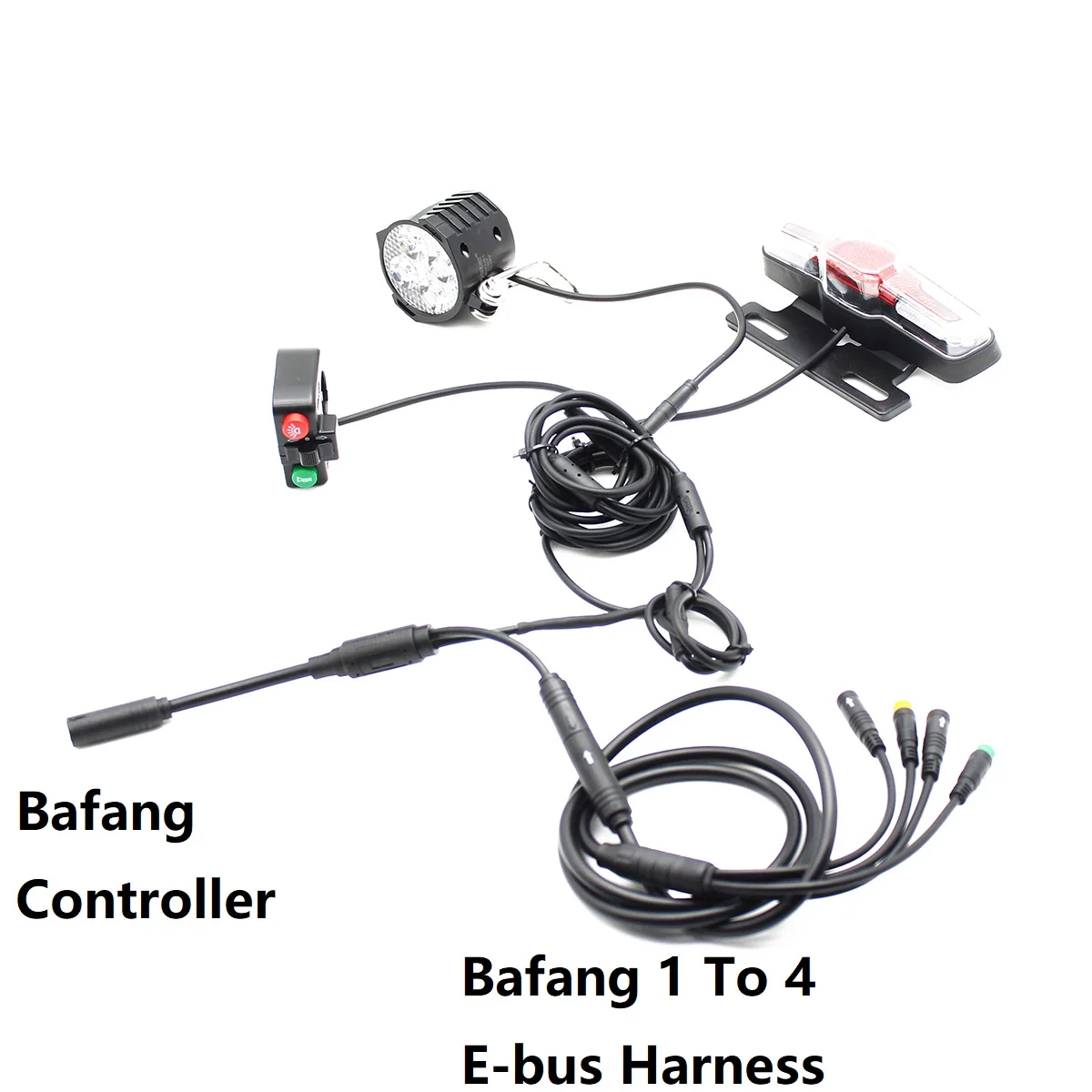 

Bafang Mid-Drive Front and Rear Lights, Support Horn, Turning Light, Braking Light, 36 V, 48V, 60V