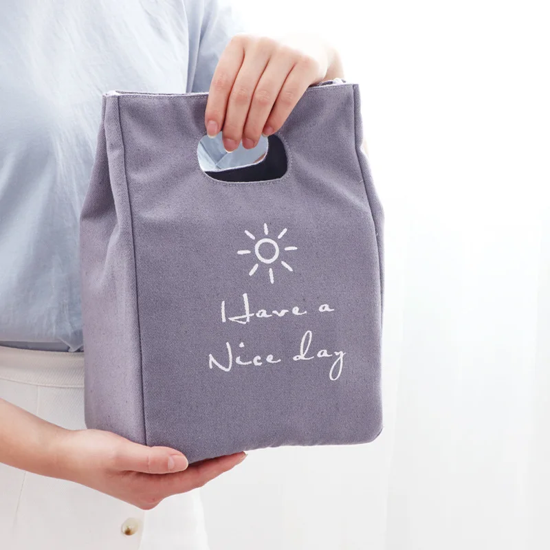 Sac à lunch isolant en toile japonaise, grande capacité, fourre-tout thermique portable pour pique-nique, boîte à bento, sac isotherme, récipient de