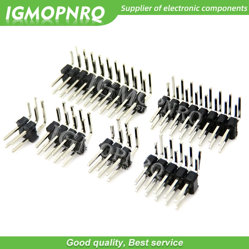 R/A 2.54mm Double Row Right angle Male Breakaway PCB Board Pin Header Connector Pinheader 2 * 3/4/8/10/15/20/40Pin For Arduino