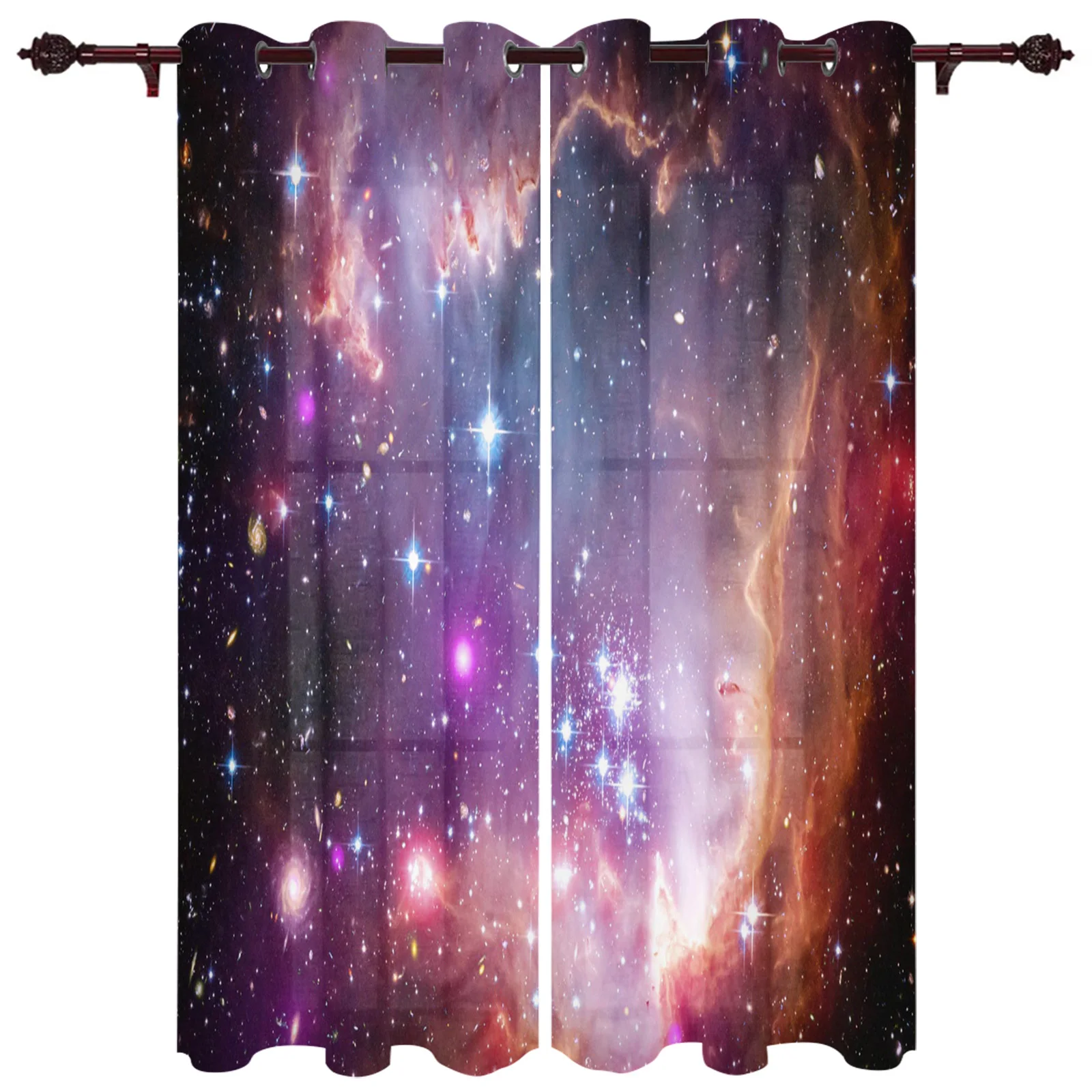 Outdoor Curtains Starry Sky Clouds Twinkle Living Room Kitchen Curtain Drape For Patio Garden Gazebo Yard Valance Cutains