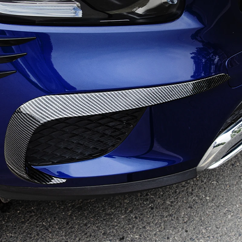 Car Styling Carbon Fiber Front Fog Lamp Light Grille Lip Splitters Bumper Spoiler Sticker For Mercedes Benz GLB X247 Accessories