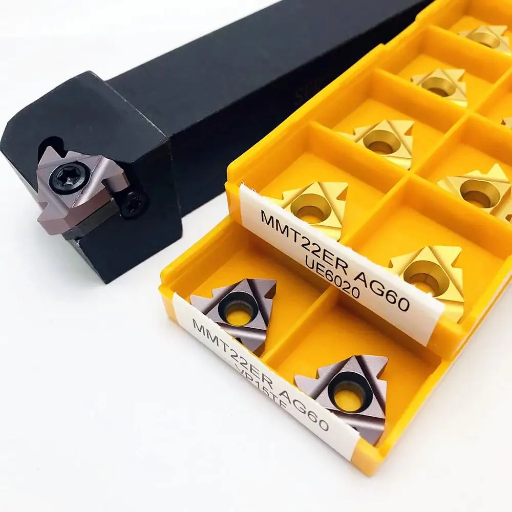 SER2525M22 SER2020K22 CNC Tornio Filettato Cilindrico Strumento di Post + 10PCS Inserto Filettato MMT 22ER AG60 Tornio In Metallo Duro Strumento di Parti di SER
