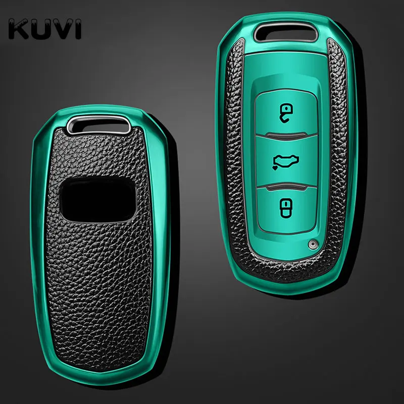 Leather TPU Car Smart Key Cover Case Shell Fob For Geely Atlas Boyue NL3 EX7 SUV GT GC9 Emgrand X7 Borui Auto Holder Accessories