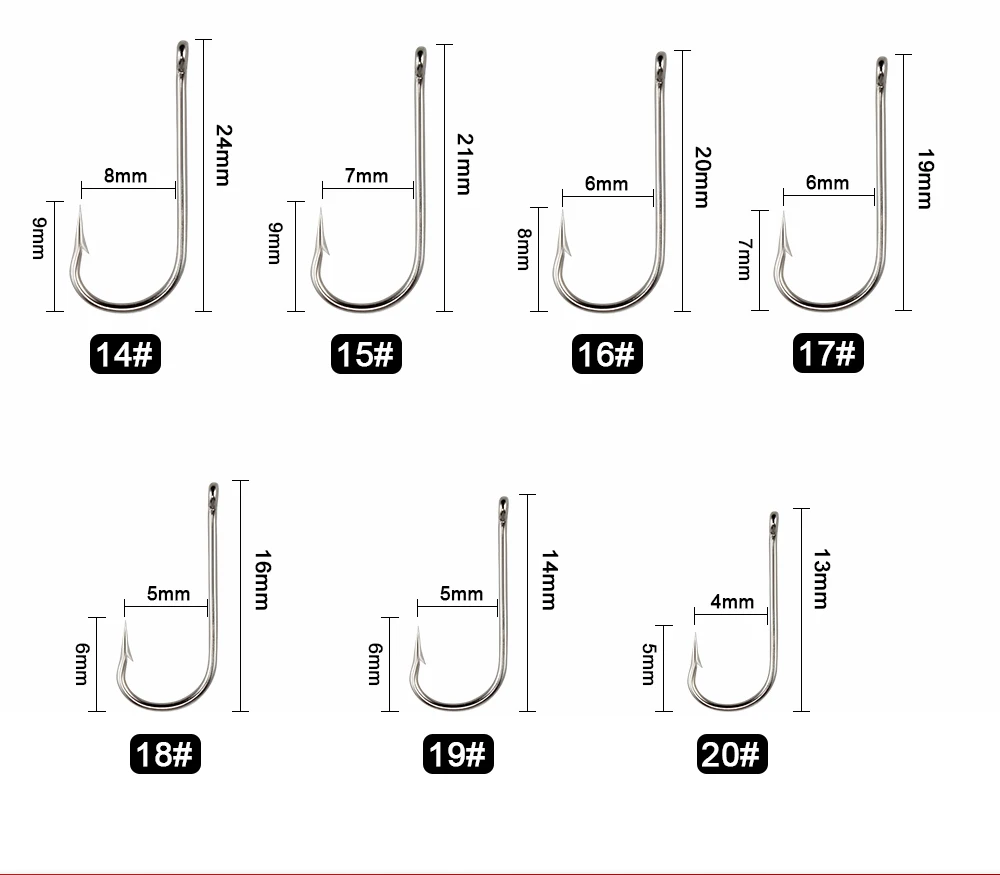 FTK Gebogener SEA Rundhaken 2335 Nickel mit Großem Ring 10 # -20 # 100 Stück/Box Haken aus Norwegen für Jigging-Karpfenangeln, Angelzubehör – Detail 6