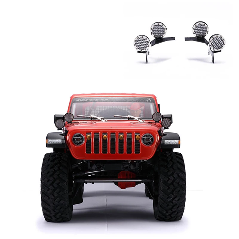 Cho RC Xe Ô Tô Đèn LED Đèn Pha Đèn Cho Trục SCX10 Wrangler Đèn Pha Ngoài Đường Xe Vòng Đèn Trợ Sáng