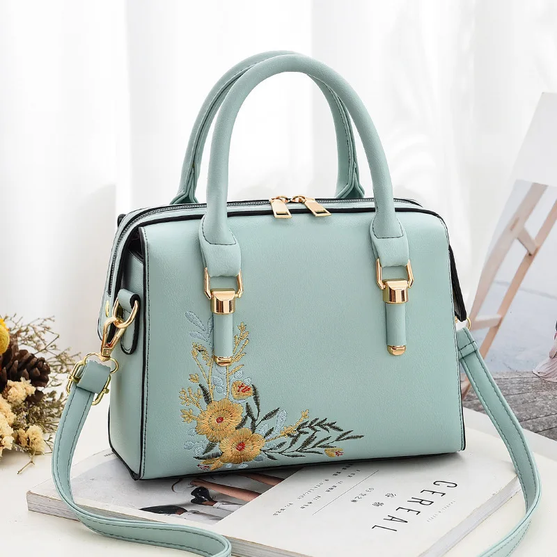 2023 Luxury Handbags Embroidered Women Bags PU Leather Crossbody Bags For Women Tote Retro Ladies Shoulder Bag Female Handbag