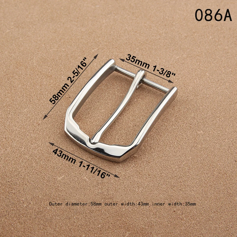 1pcs 304 Stainless Steel 35mm Belt Buckle End Heel bar Buckle Single Pin Heavy-duty For Leather Craft Strap Webbing Dog Collar