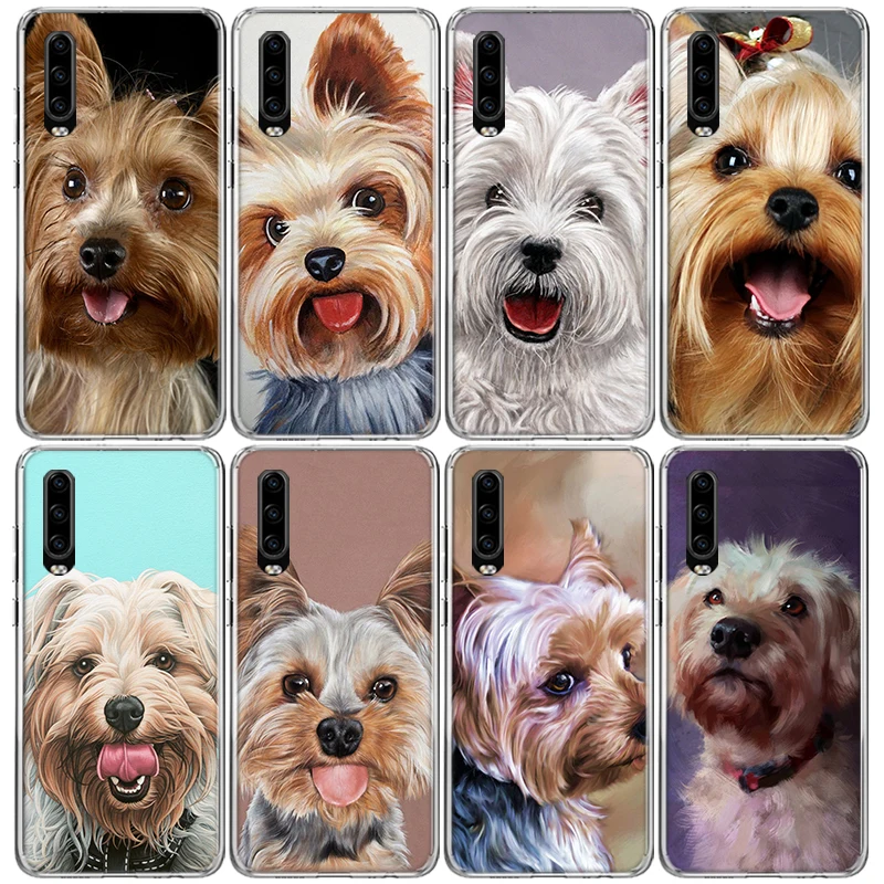 Yorkshire terrier dog Phone Case For Huawei P30 Lite P40 P20 P10 P50 Mate 10 20 30 40 Pro Art Pattern Soft TPU Back Cover