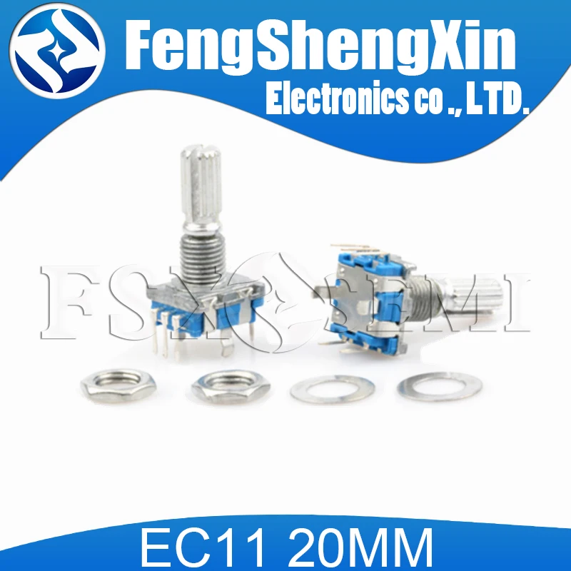 2pcs/lot Half / Plum 360 Degree Rotary Encoder, handle length 15mm/20mm code switch/EC11/ digital potentiometer with switch 5Pin