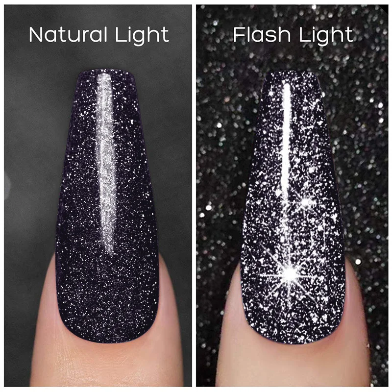 Esmalte com lantejoulas reflexivas em gel, fototerapia diamantada, arte semi permanente, produto unhas diamante cristal, 16 cores, 10ml