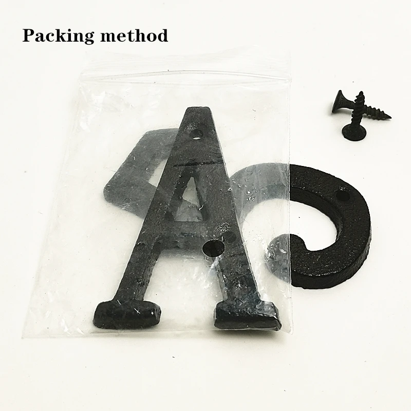 Metal Letters House Numbers Retro 3D Sign Cafe Wall Creative Cast Iron Decoration Doorplate Digital Arabic Furniture Hardware
