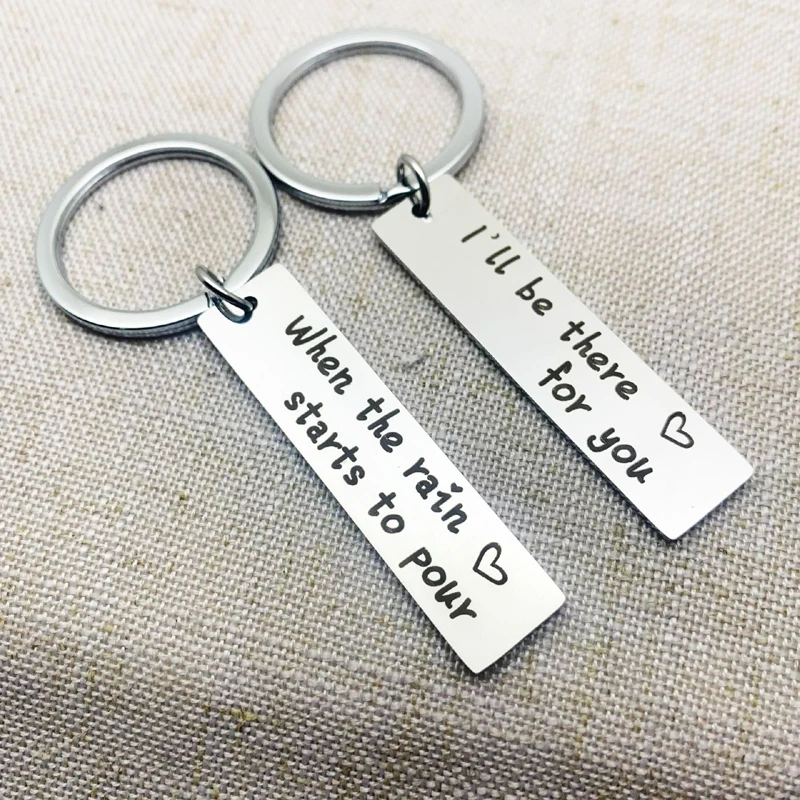 Couple Keychain Friend TV Show Friendship Jewelry I'll Be There for You When The Rain Starts to Pour Gift for BFF Boyfriend