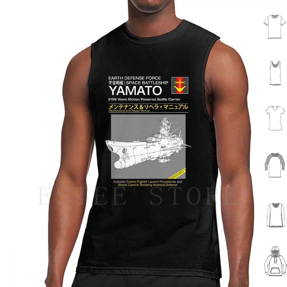 Battleship Yamoto Service And Repair Manual Tank Tops Vest Sleeveless Starblazers Vintage 80s 1980s Battleship Yamato Manual