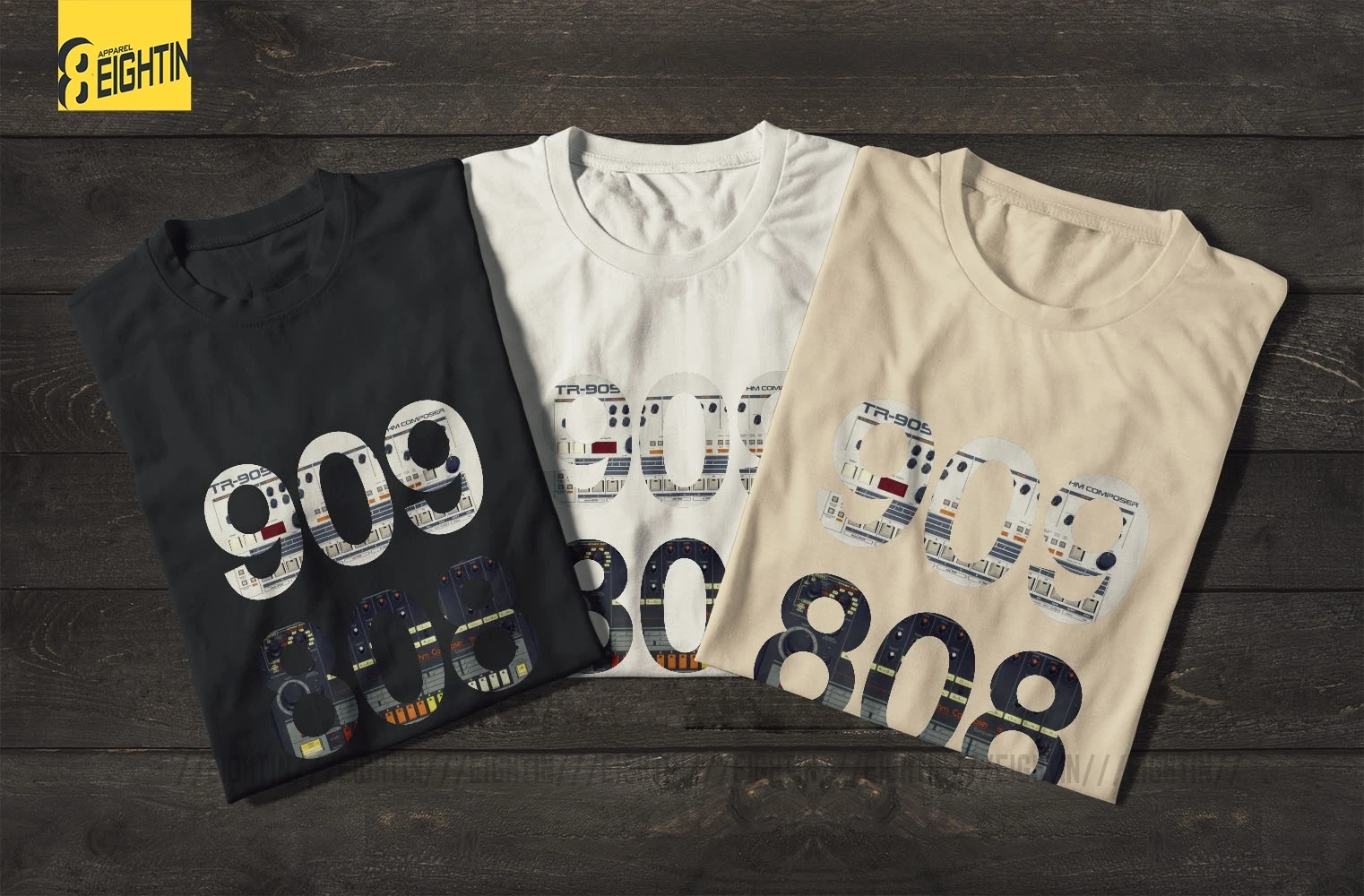 Roland 909 808 303 Classic Synth Drum Machine T Shirt Men Clothing 100% Cotton Short Sleeve Tops Crew Neck Printed Tees