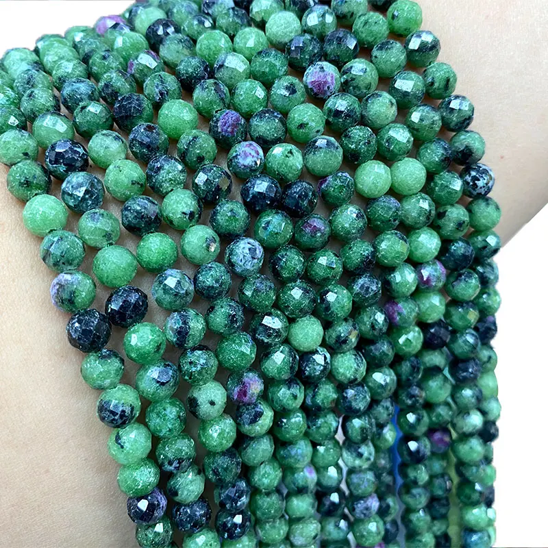 

Fine 100% Natural Stone Faceted Epidote Round Gemstone Spacer Beads For Jewelry Making DIY Bracelet Necklace 6/8/10MM