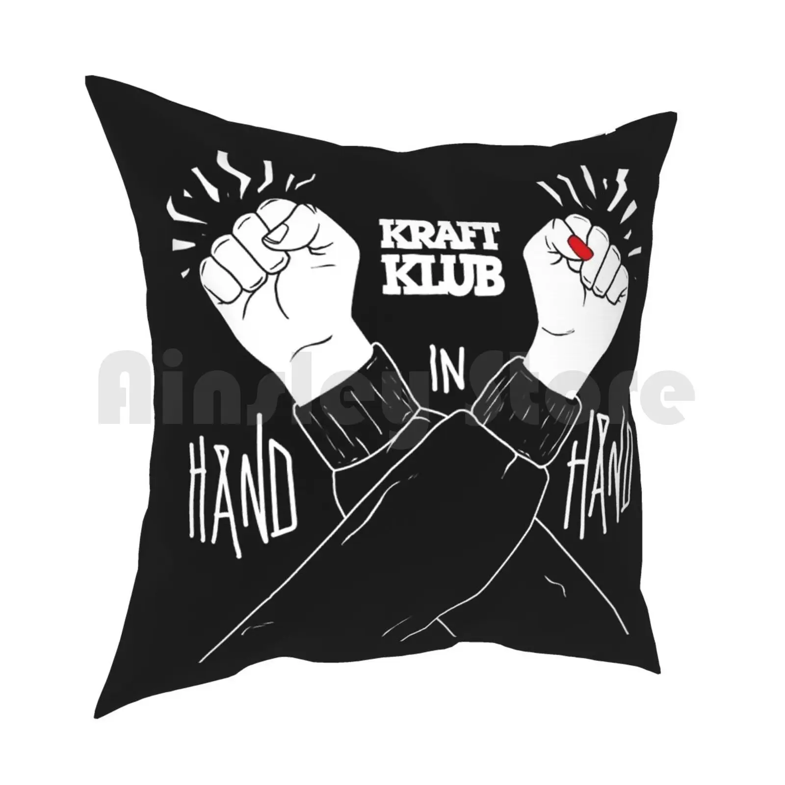 Kraftklub Hand In Hand Pillow Case Printed Home Soft Throw Pillow Kraftklub Band German Deutsch Deutschland Germany