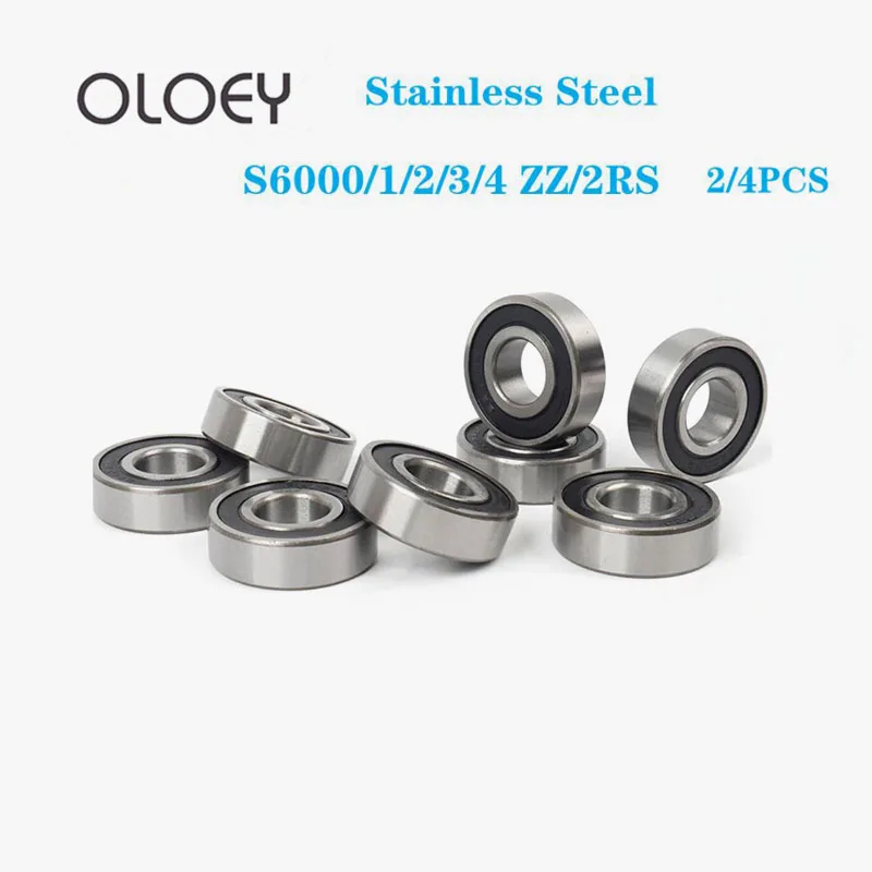 

S6000 S6001 S6002 S6003 S6004 ZZ 2RS 304 Stainless Steel Bearing ZZ 2RS Deep Groove Ball Bearings 2/4PCS