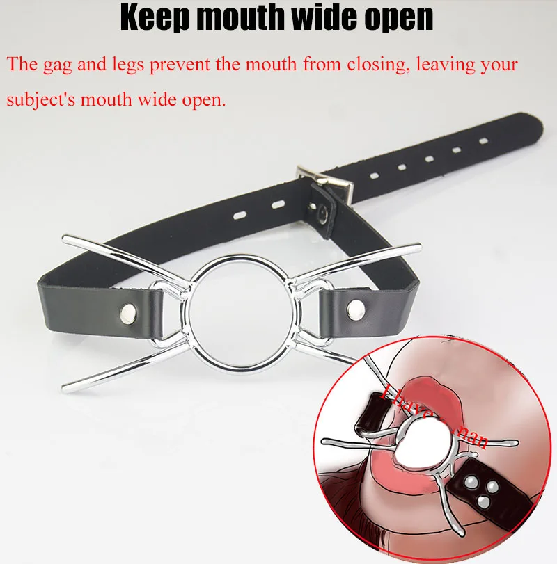 Stainless Steel Open Mouth Spider Gag Ball ,Head Harness Ball Gags Restraint,Adult BDSM Toys