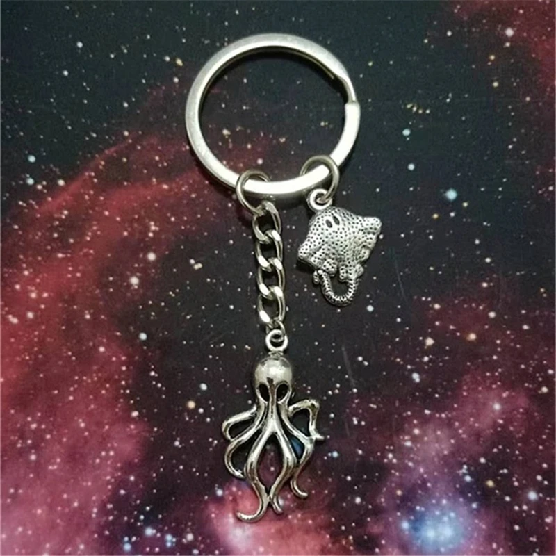 Stingray Key Ring Octopus Keychain Ocean Jewelry Gift Stingray Keychain Punk Pendant Key Chain Drop Shipping