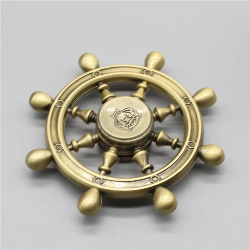 New Cool Vintage Volante Pirate Ship Leme Finger Spinner Metal Fingertip Fidget Toy Para Crianças E Presentes Adultos