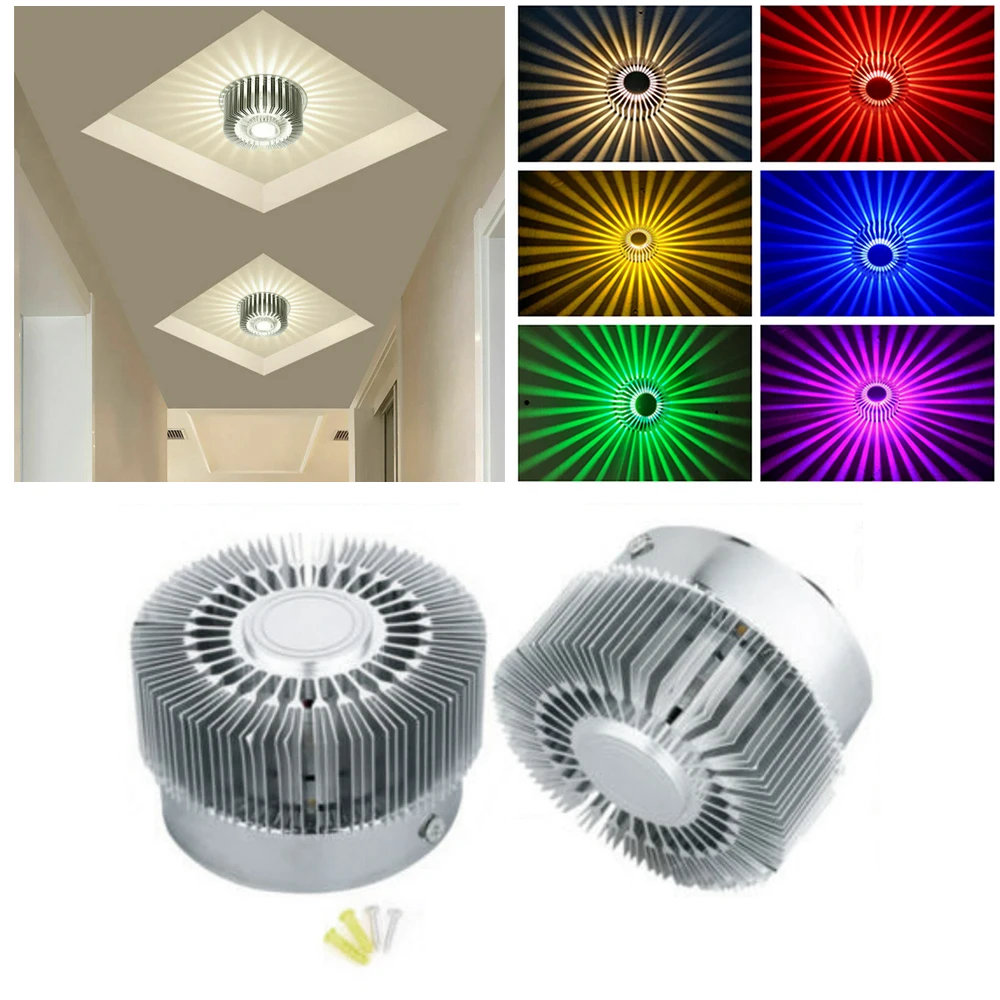 1W 3W LED Wall Lamps Sunflower Projection Rays Wall Sconce Colorful LED Wall Light Indoor Lighting AC110V/220V