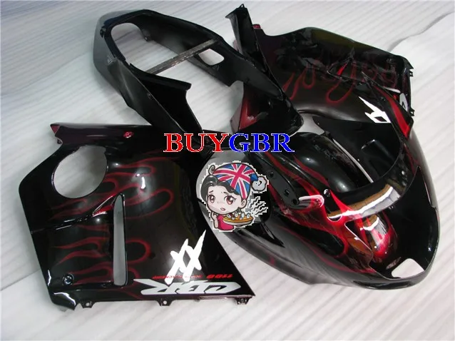 Motorcycle Fairings Black Red Fire fairing For Honda CBR1100XX 1996 1997 fairing free windscreen