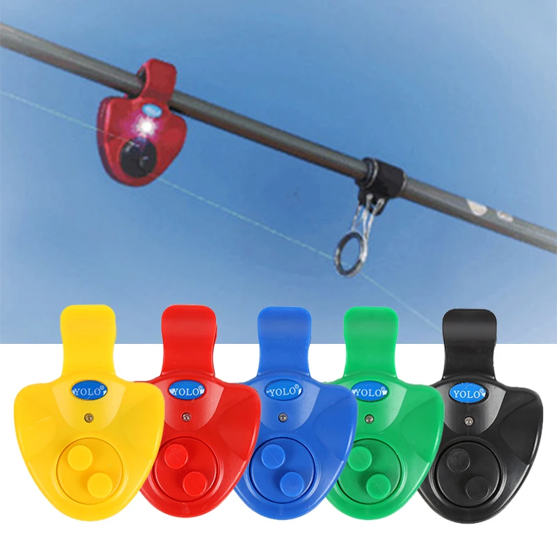 1pc Fishing Alarm Fish Bite Alarm Loud Sound Bell Clip on Fishing Rod Fishing Electronic LED Light Fishing Tackle Accessories