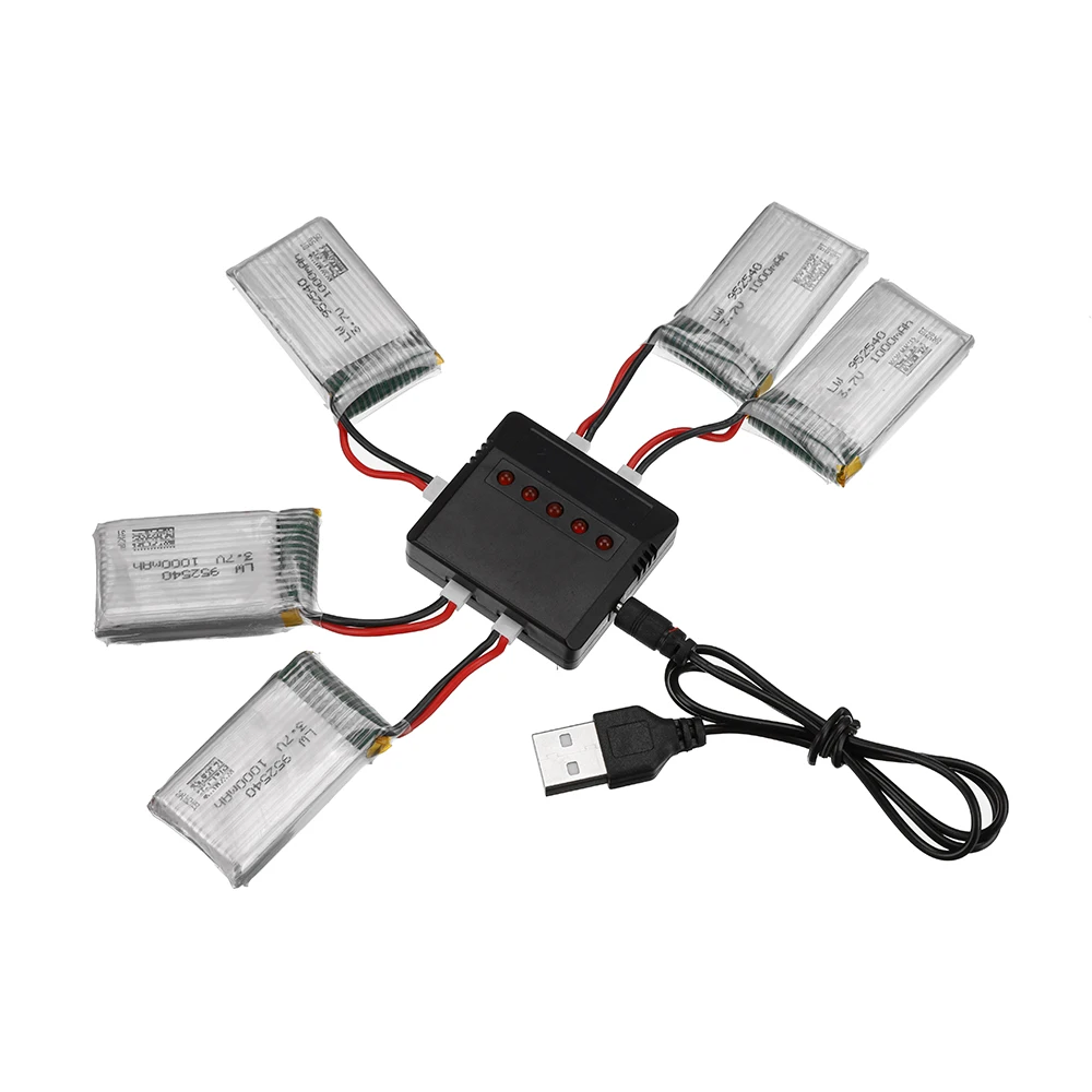 Зарядное устройство lipo 3,7 в 1000 мАч для KY601S SYMA X5 X5S X5C X5SC X5SH X5SW M18 H5P HQ898 K60 HQ-905 CX30 3,7 в, 10 аккумуляторов