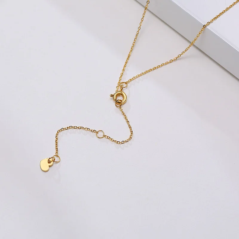 Thin Link Chain Necklace Carabiner Lock Pendant Cubic Zirconia One Stone Choker Necklace Women Valentine\'s Day Gift