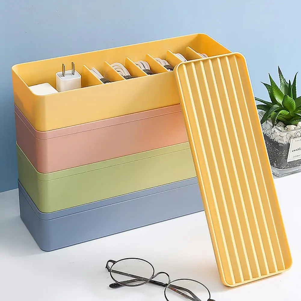 Hard Data Cable Power Cord Storage Box Dust-proof Multi-purpose Large Space Desk Moisture-proof Charging Cable Organizer Box