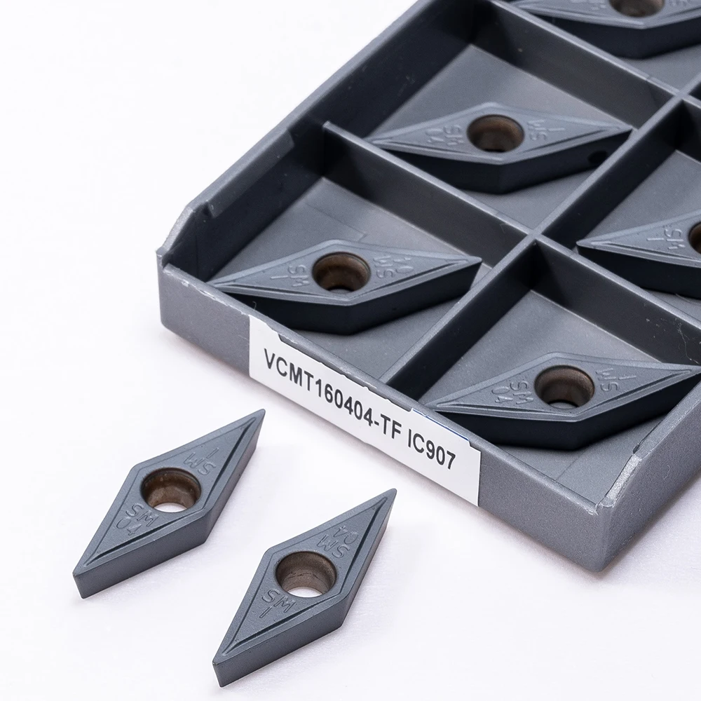 Imagem -03 - Torno de Carboneto de Torneamento Externo Cnc Nice Cutting Tools Vcmt160404 Vcmt160408 sm Ic907 Ic908 Vcmt 160404 160408