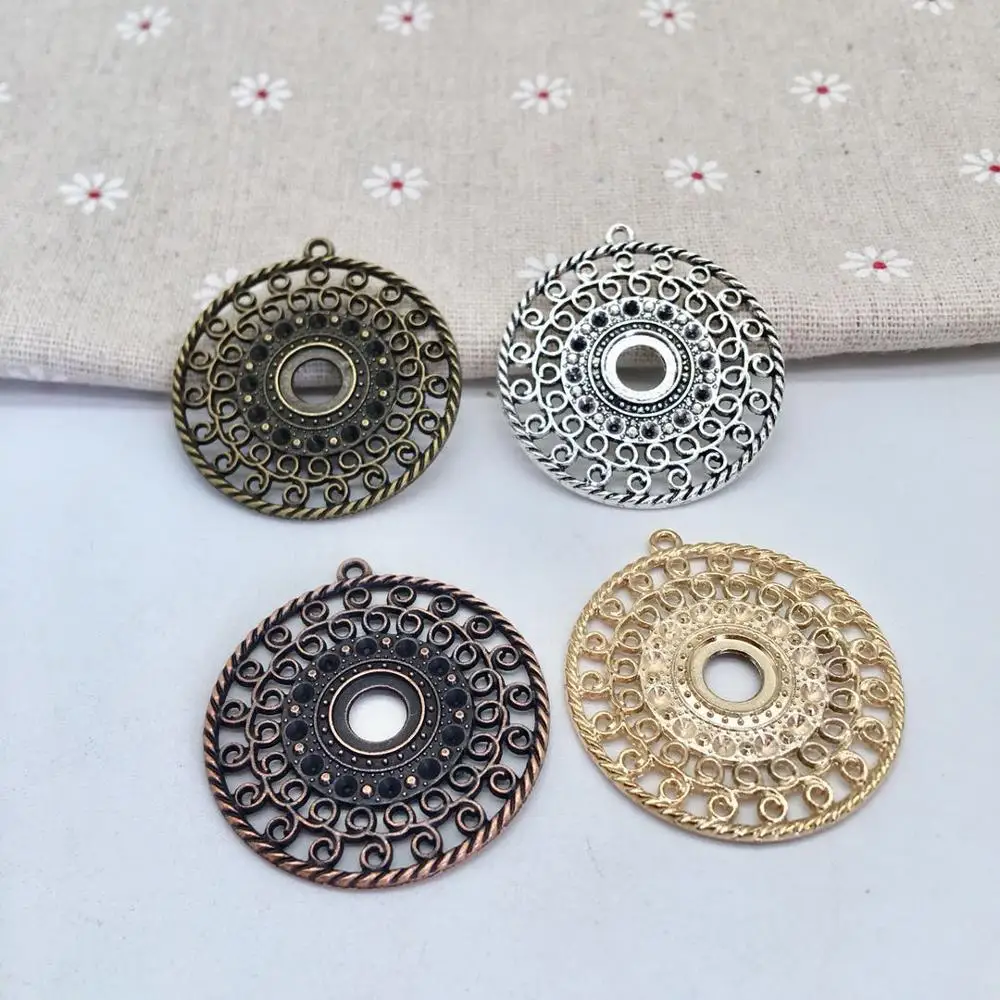 New Arrival 5 pcs/lot Alloy Round charms 45*41*3mm Jewelry Making DIY Earrings necklace bracelet Charms Handmade Crafts