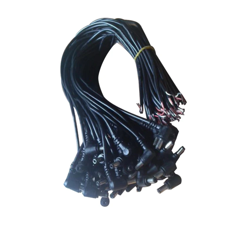 10 Chiếc 50Cm DC Góc Nam 5.5X2.5 Mm Cáp Kết Nối Cắm Jack Adapter DC Hình Heo Nam 90 Độ Dây Cổng Kết Nối