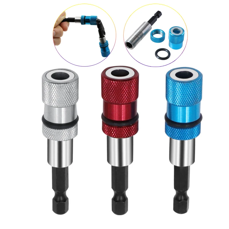 1/4" Inch 6.35mm Magnetic Hexagonal Handle Square Head Sleeve Rod Wind Batch Electric Sleeve Connection Conversion Extension Rod