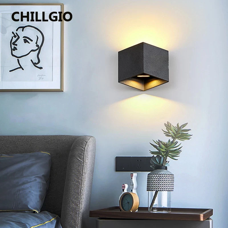 

CHILLGIO Cube Wall Lamp Outdoor Northic IP65 Waterproof LED Modern Home Decoration Exterior Lighting Garden Indoor Lights Design