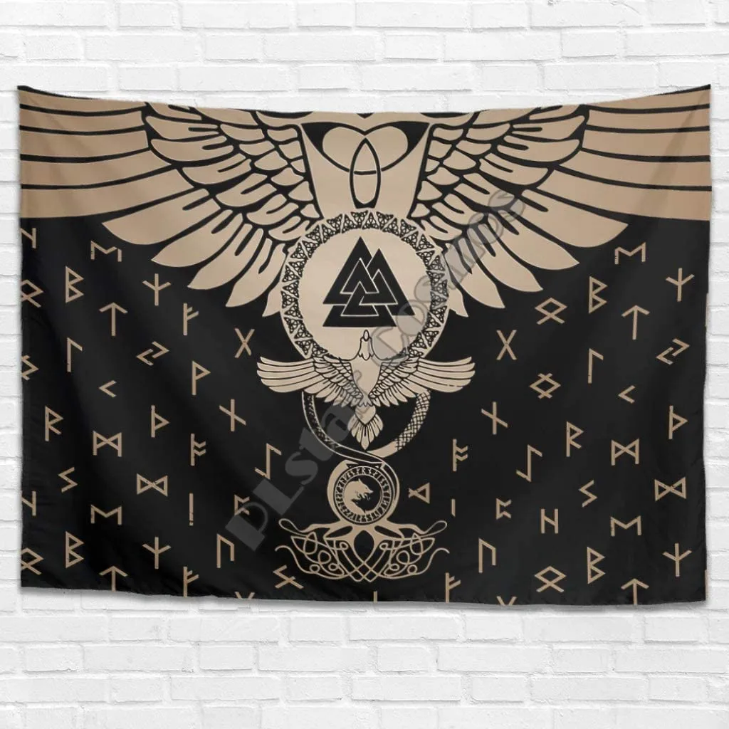 

PLstar Cosmos Tapestry Viking Tattoo 3D Printing Tapestrying Rectangular Home Decor Wall Hanging Home Decoration Style-01