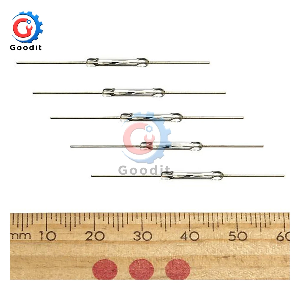 10pcs N/O Reed switch Magnetic Switch 2 * 14mm Normally Open Magnetic Induction switch