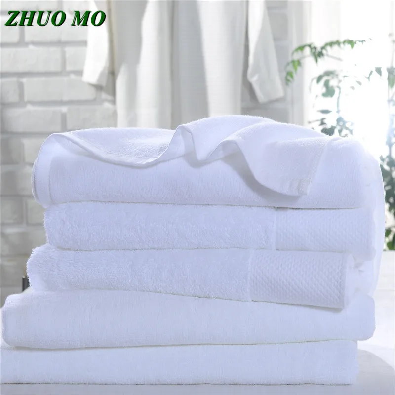 ZHUO MO-Large Thickened White Bath Towel, Cotton Shower Super absorbent, soft Luxury hotel Home Bathroom Hotel for Adults