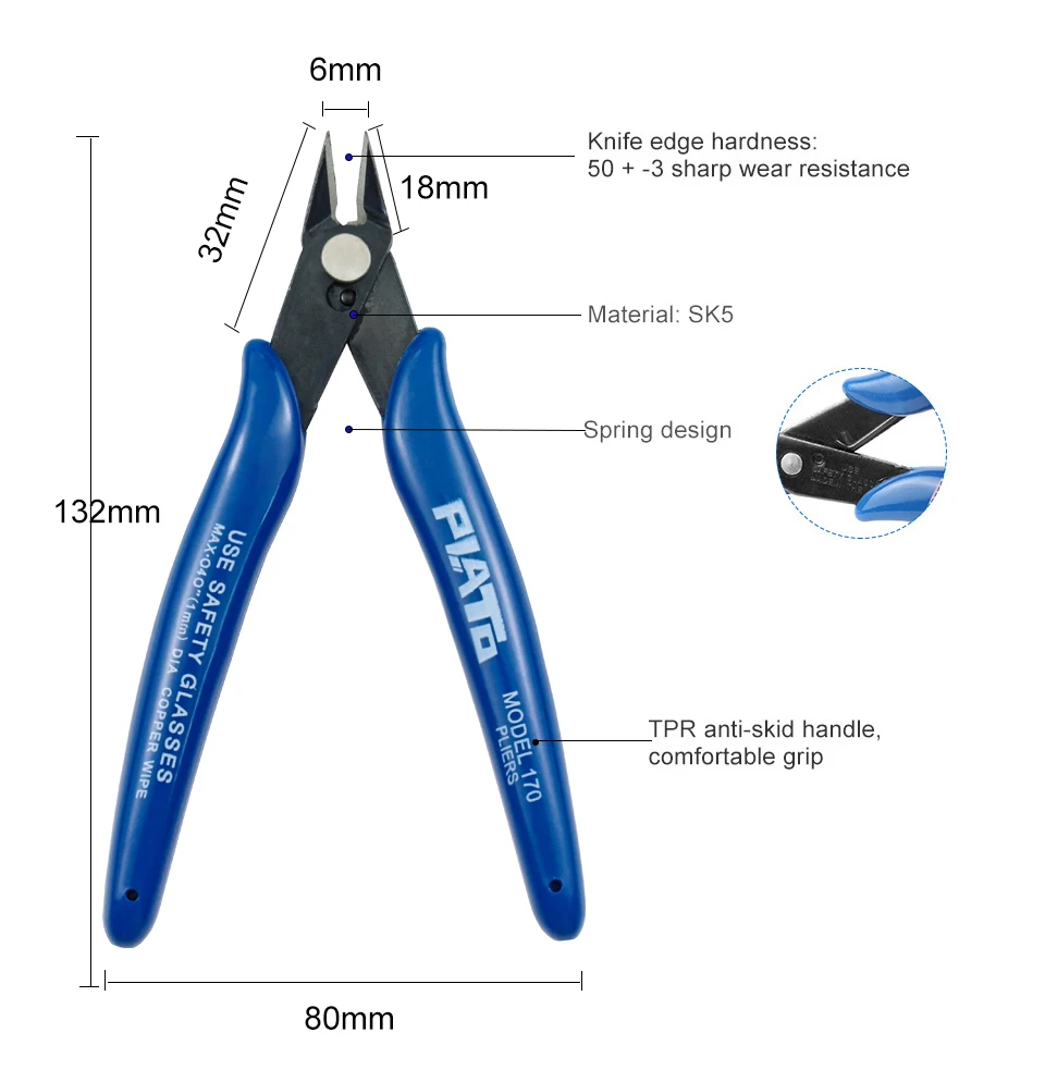 1pc diy elektronische diagonale zange 170 Wunsch klemme 3d Drucker teile elektrische Drahtseil schneider Schneid zange Zubehör – Detail 2
