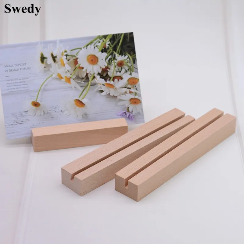 Wood Place Card Holders Table Number Picture Holder Stands Acrylic Panel Holders For Wedding Home Party Events Decoration