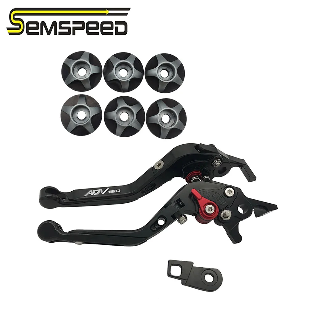 SEMSPEED adv 150 Parking Levers Frame Bolt Slider Stand Kit For ADV150 ADV 150 2019 2020 CNC Motorcycle Foldable Brake Levers