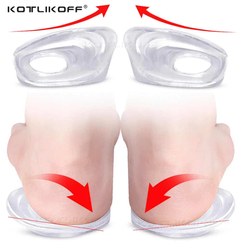 Orthopedicรองเท้าซิลิโคนเจลHeel Cupกายอุปกรณ์แทรกสำหรับX/Oประเภทขาแก้ไขเท้าVarusเท้าVarusรองเท้าPad