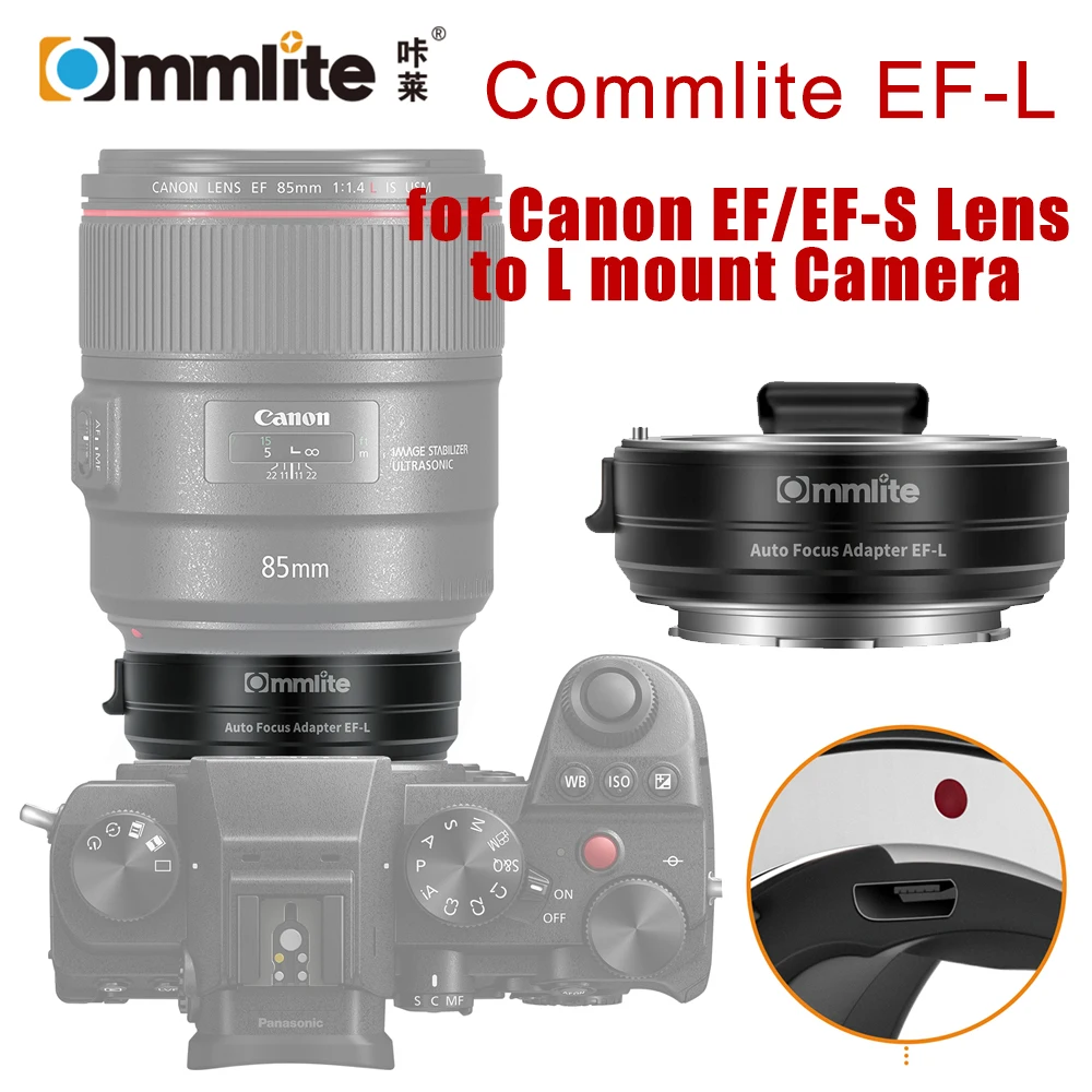 Commlite EF-L Auto Focus Lens Adapter Ring for Canon EF EF-S SIGMA Lens to Leica Panasonic L mount Camera AF Lens Adapter