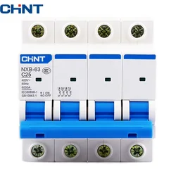 CHNT CHINT NXB-63 4P AC 230/400V Miniature Circuit Breaker C 6 10 16 20 25 32 40 63A Overload Protector  DZ47 C Style Air Switch