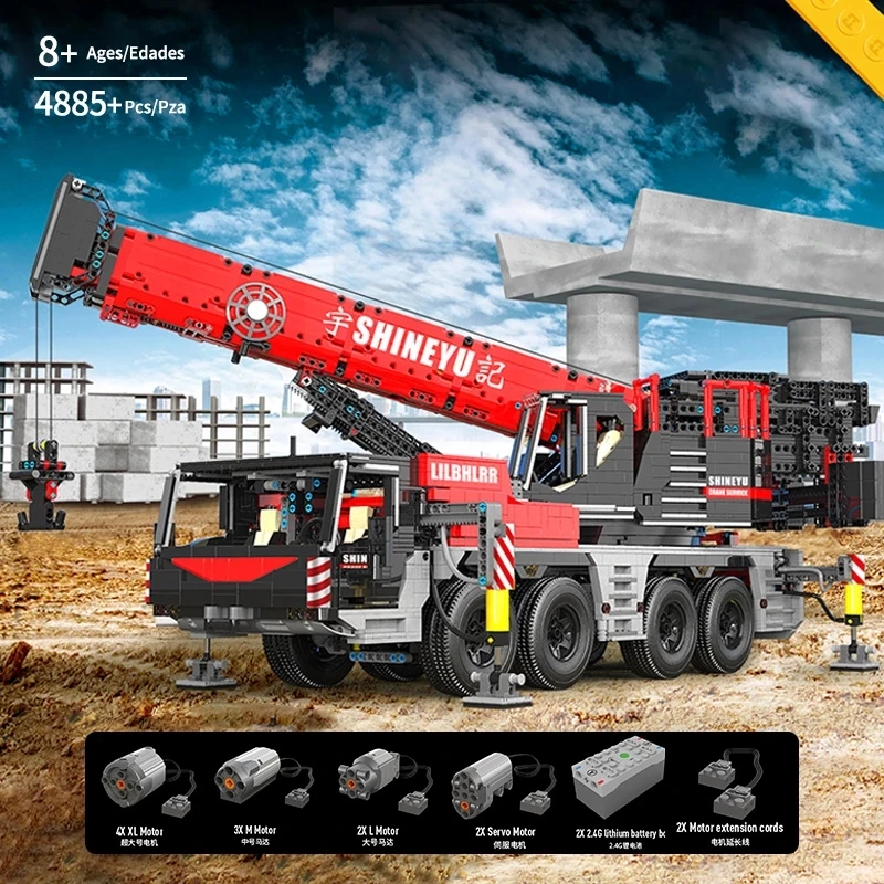 In Stock 22003 Crane High-Tech MOC APP RC Motorized Mobile Building Blocks Assembly Bricks Toys Kids Christmas Gifts