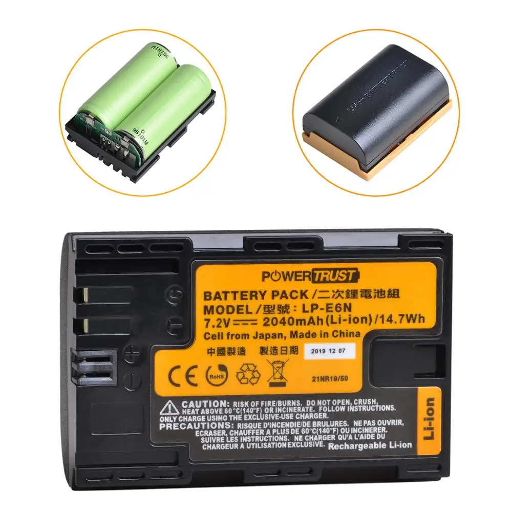 LP-E6 2040mAh LP E6 LPE6 LP-E6N baterii aparatu japonia komórek dla Canon EOS 6D 7D 5DS 5DSR 5D Mark II IV 5D 60D 60Da 70D kamery