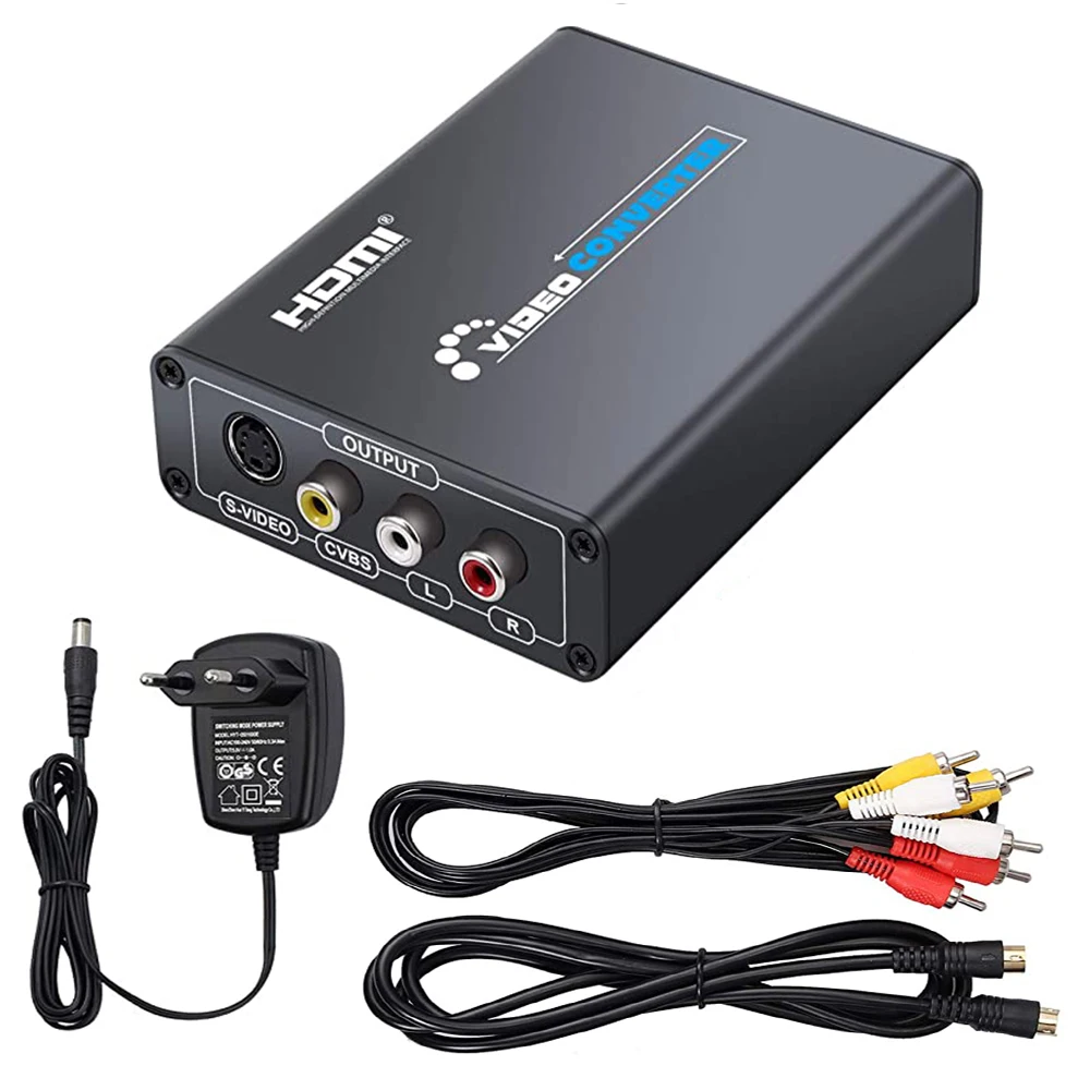HDMI to AV S-Video CVBS Video Converter HDMI to SVIDEO+S VIDEO Switcher Adaptor HD 3RCA PAL/NTSC Switch for TV PC Blue-Ray DVD