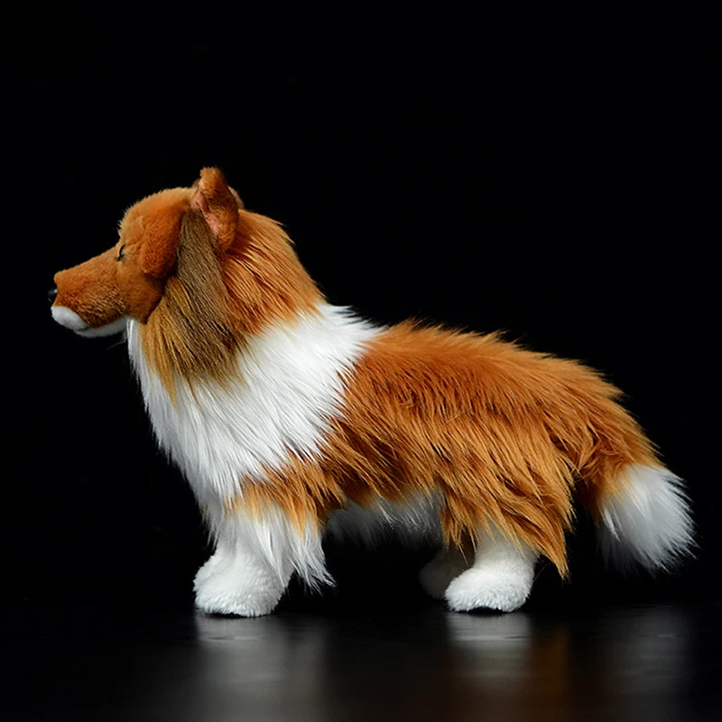 Nette Simulation Collie Plüsch Spielzeug Sheltie Shetland Schäferhund Puppe Collie-grobe Beschichtet Echt Leben Tier Modell Für Kinder geschenk