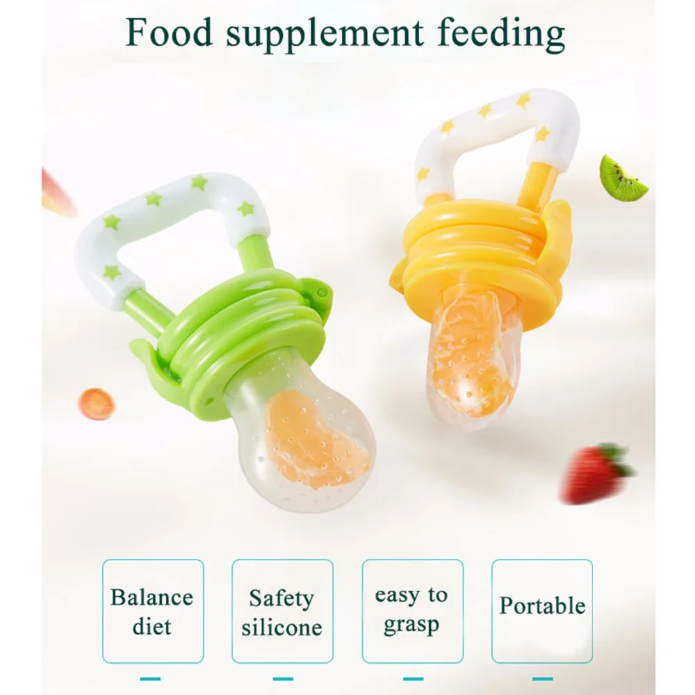 Baby Food Nipple Feeder Pacifier Fruit Feeding Supplies Silicone Soonther Babies Nipple Soft Feeding Tool Pacifier Nipple